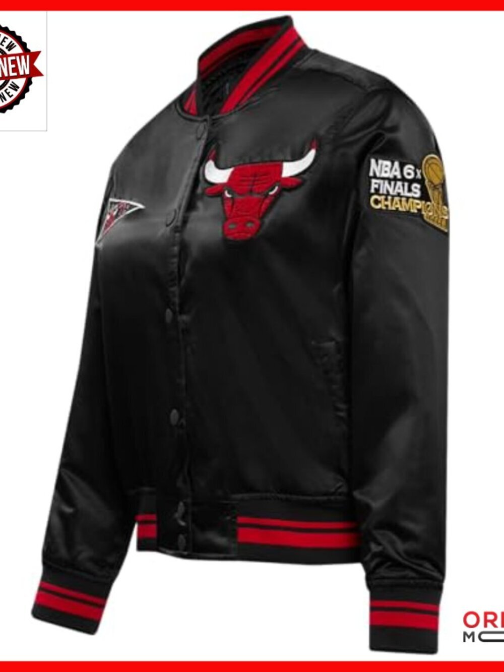 Women's NBA Retro Satin Jacket Long Sleeve Snap Closure Regular Fit - Picture 3 of 7